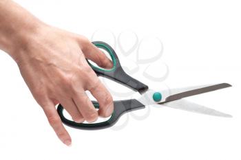 Royalty Free Photo of a Person Holding Scissors