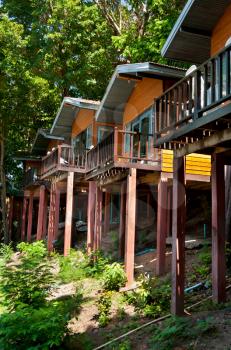 Royalty Free Photo of Houses on Stilts in Thailand