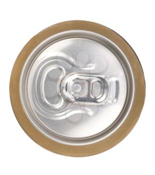 Aluminium closed beer can isolated on white background