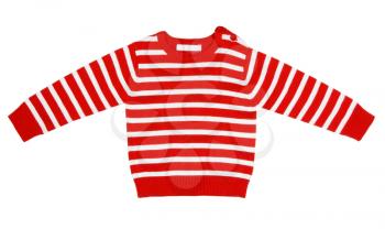 orange striped sweater for children on a white background