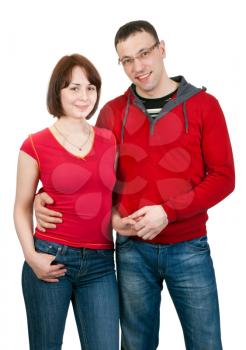 Portrait of couple in love isolated on white background