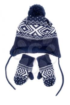 set of hat and mittens for children
