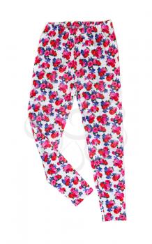 Womens pants (pajamas) with floral pattern. Isolate on white.
