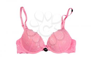Pink bra label 70A. Isolate on white.