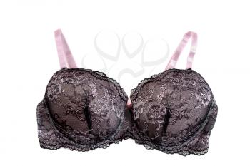 Black with pink bra. Isolate on white.