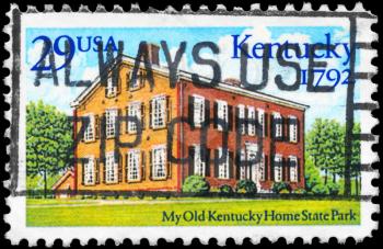 Royalty Free Photo of 1992 US Stamp Shows Kentucky Home State Park, Statehood Bicentennial