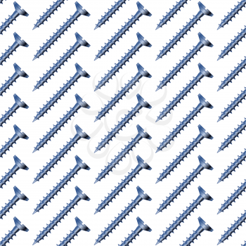 Seamless pattern of the steel screws