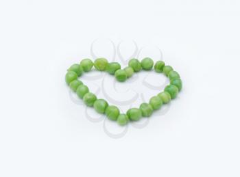 Royalty Free Photo of Peas in a Heart Shape