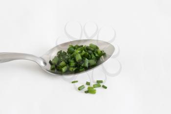Royalty Free Photo of a Spoonful of Chives