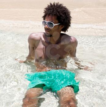 Royalty Free Photo of a Man at the Beach