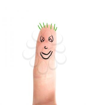 Royalty Free Photo of a Face on a Finger
