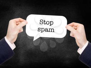 Stop spam written on a speechbubble