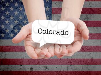 Colorado written in a speechbubble