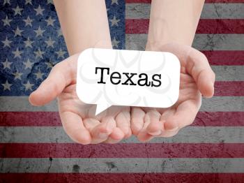 Texas written in a speechbubble