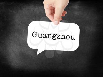 Guangzhou written on a speechbubble