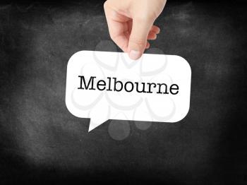 Melbourne written on a speechbubble