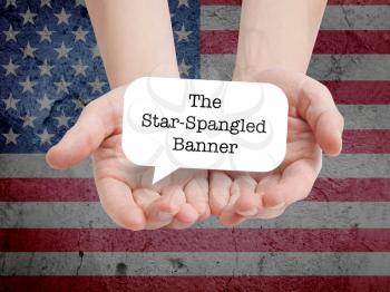 The Star-Spangled Banner written on a speechbubble