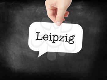 Leipzig - the city - written on a speechbubble