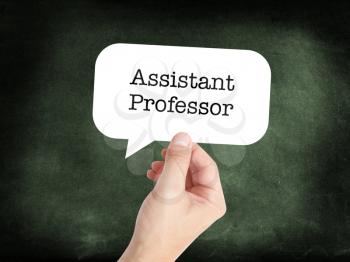 Assistant Professor 
written in a speechbubble