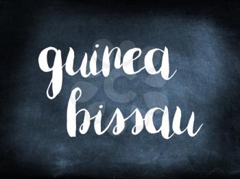 Guinea-Bissau written on a blackboard