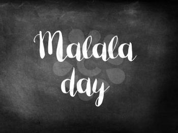 Malala Day on chalkboard