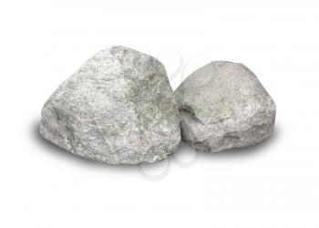 Boulders on white