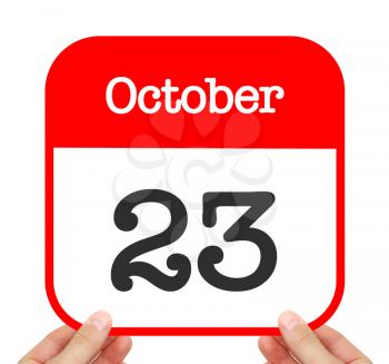 October 23 written on a calendar