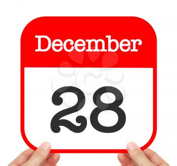 December 28 written on a calendar
