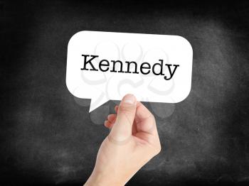 Kennedy written in a speechbubble 