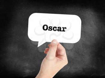 Oscar written in a speechbubble 