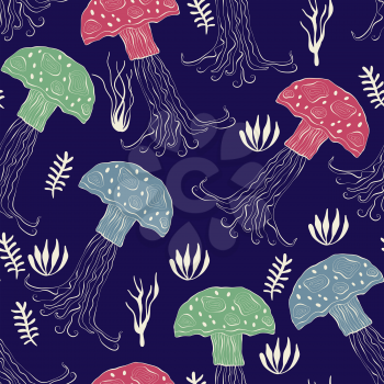 Vector Seamless Pattern with Jellies. Retro vintage style. 