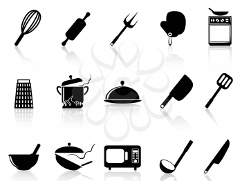 isolated Kitchen utensil icons set from white background