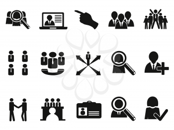 isolated black Job Icons set from white background
