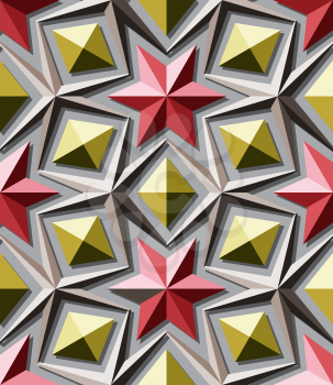 Royalty Free Clipart Image of an Abstract 3D Star Background