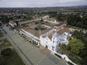 Royalty Free Photo of Mission San Luis Rey in Oceanside, California, USA.