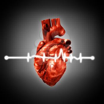Medical abstract backgrounds with human 3D rendered heart