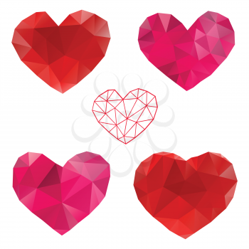 Heart. Love. Set of design elements.  Vector illustration.