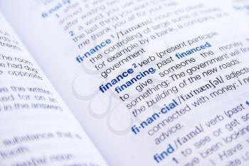 Royalty Free Photo of the Words Finance and Financial in a Dictionary