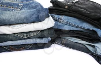 Royalty Free Photo of a Stack of Jeans