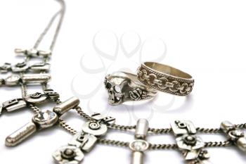 Royalty Free Photo of a Necklace and Rings