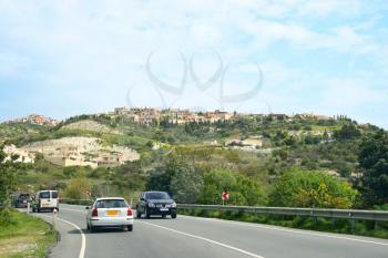 Royalty Free Photo of Cars on a Road in Cyprus