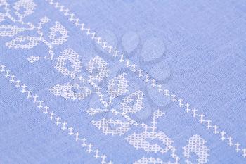 Tablecloth with pattern  closeup picture.