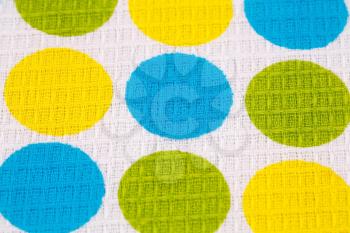 Tablecloth with round pattern  closeup picture.
