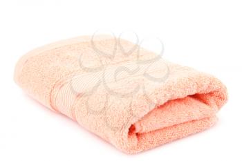 Folded towel isolated on white background.