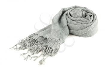 Gray scarf isolated on white background.