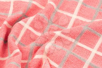Pink, gray and white towel texture as a background.