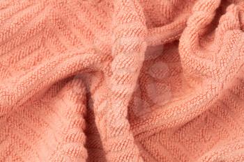 Pink towel texture as a background, horizontal picture.