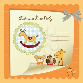 Royalty Free Clipart Image of a Welcome Baby Card