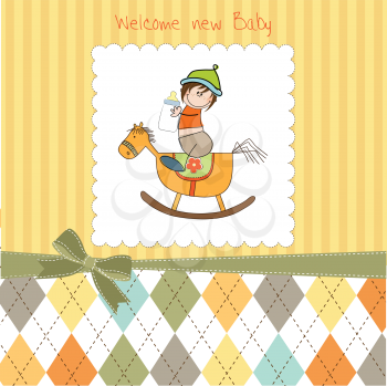 Royalty Free Clipart Image of a Baby Boy Birth Announcement