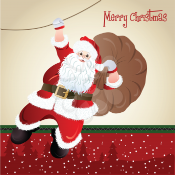 Santa Claus, greeting card design in vector format